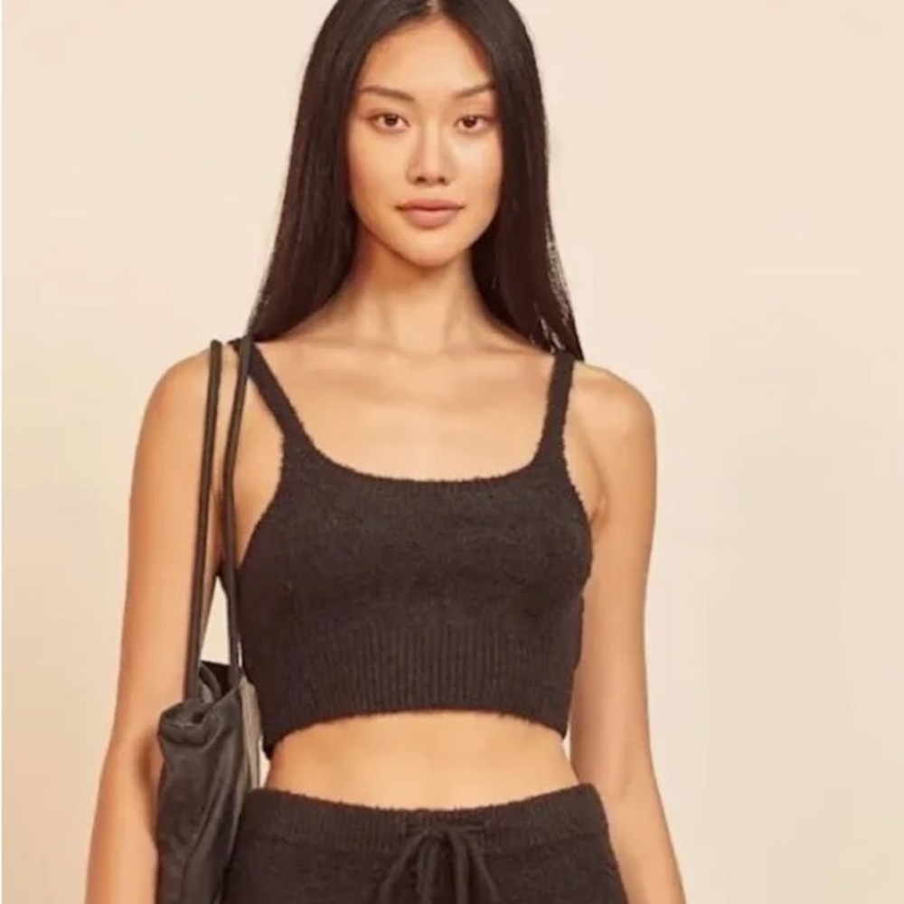 Reformation monte fuzzy black top sherpa SZ S